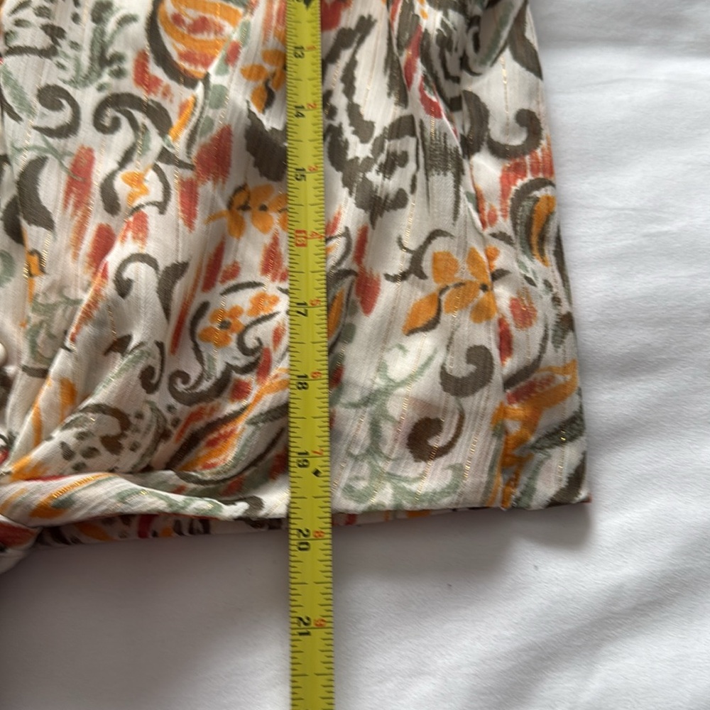 Bohemian Print Tie-Front Blouse - Picture 5 of 5